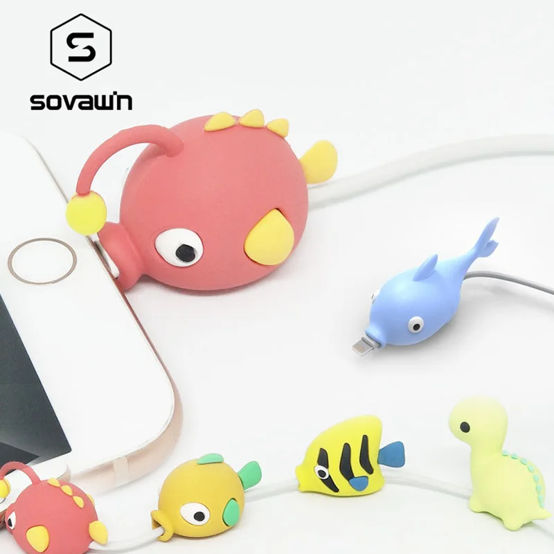 SOVIWN Кабельный органайзер ПВХ провод Чехол Органайзер милый мультфильм 1 шт. кабель протектор USB зарядное устройство чехлы для IPhone кабель зарядного устройства