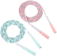 soft beaded jump rope non slip handle adjustable tangle free segmented fitness skipping rope keeping fit training playing