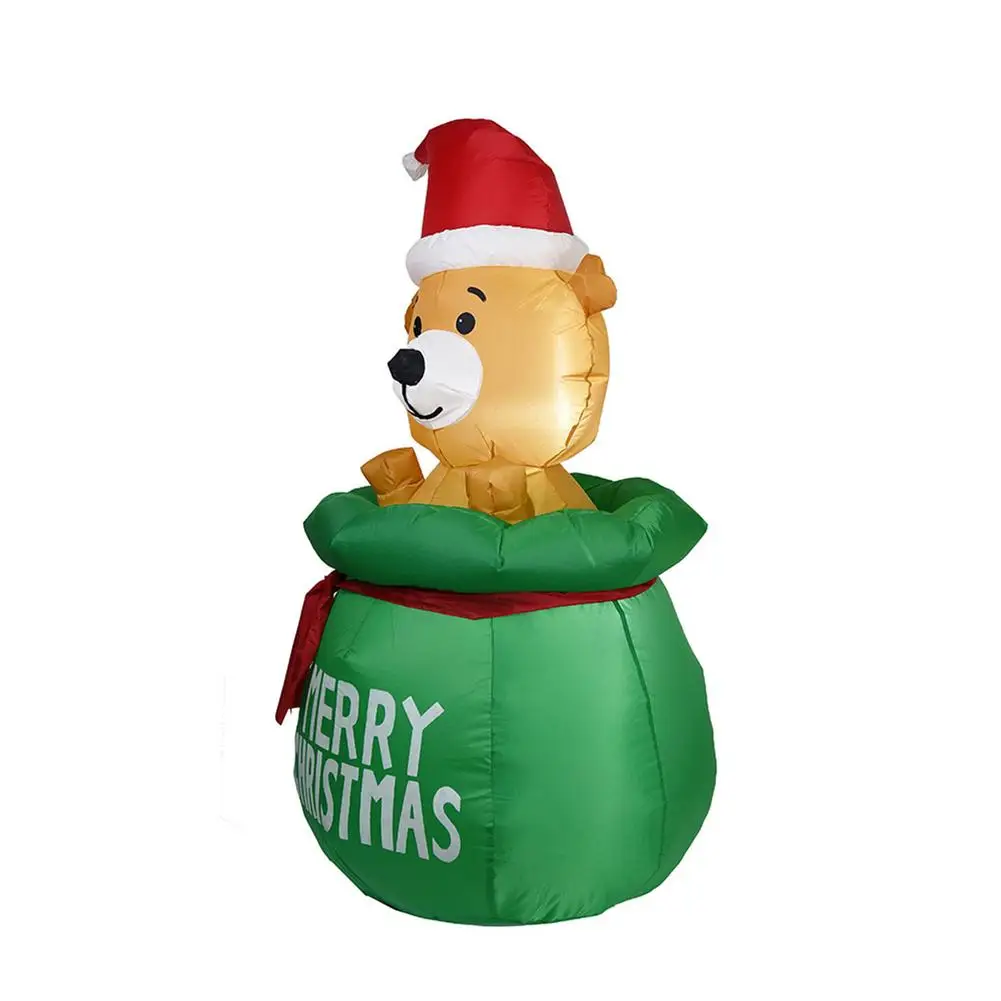 

Christmas Inflatable Santa Claus Christmas Giant Blow Up Santa With Built-in LED Lights Carrying Gift Bag Weatherproof Vacation