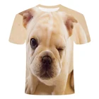 Новинка 2021, милая крутая футболка с 3D принтом животных и собак, летняя Мужская модная повседневная футболка в стиле хип-хоп с коротким рукавом, уличный Топ