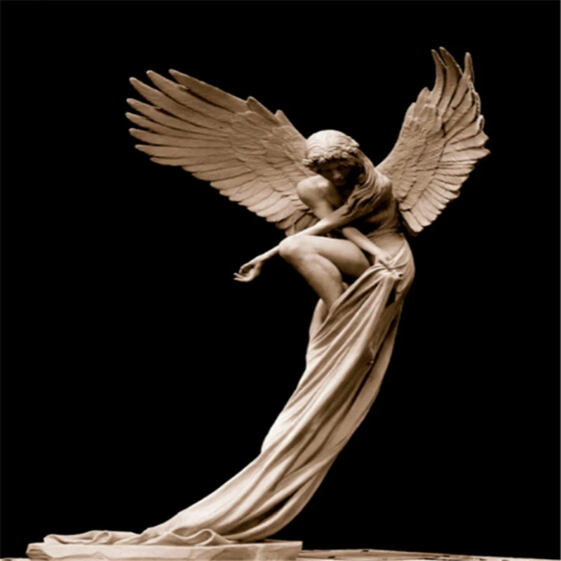 

K3NA Redemption Angel Statue Desktop Ornaments Ancient Mini Statue Elegant Angel Sculpture Art Statue Decoration for Home Office