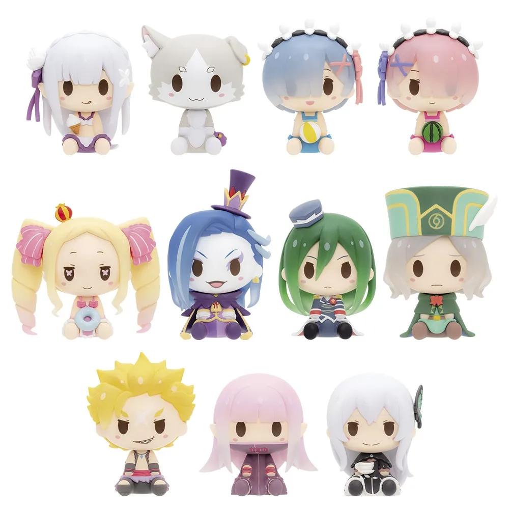 

Bandai Rem Ram Re: Zero - Starting Life In Another World Re0 Emilia Beatrice Amime Figure Q Version Periphery Collection Toy New