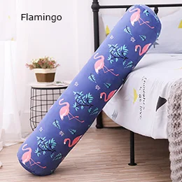 Flamingo Плюшевая цилиндрическая подушка, Мультяшные животные, мягкая круглая подушка для сна, для взрослых, детей, ноги, поясничная Подушка, фламинго, 3 размера - Цвет: Flamingo