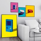 Настенная картина Walkman в стиле ретро, Настенная картина в скандинавском стиле, постеры на холсте с изображением кассеты, проигрывателя, музыкальных принтов, украшение для дома