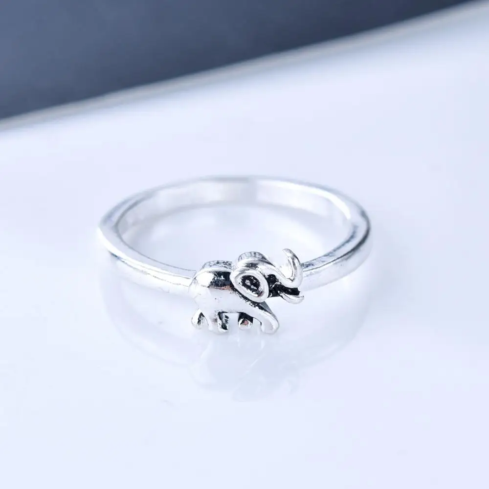 Модные милые кольца со слонами в винтажном стиле минималистский S925 серебристо