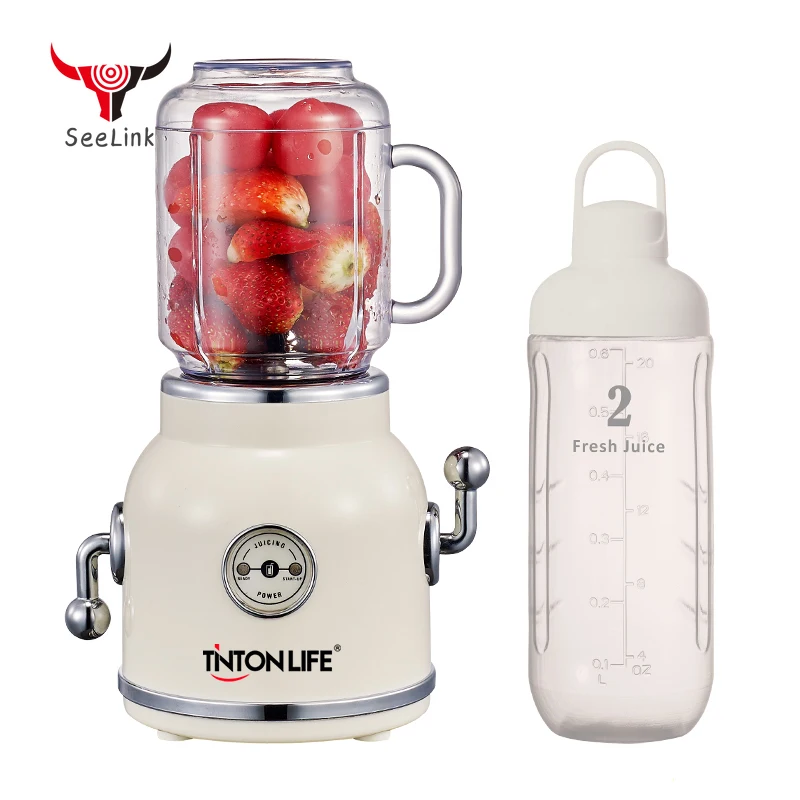 

TINTONLIFE 220V Juicer Electric Multifunction Juice Blender Fruit Vegetables Food Maker With 550ml/600ml Portable Juice Cup