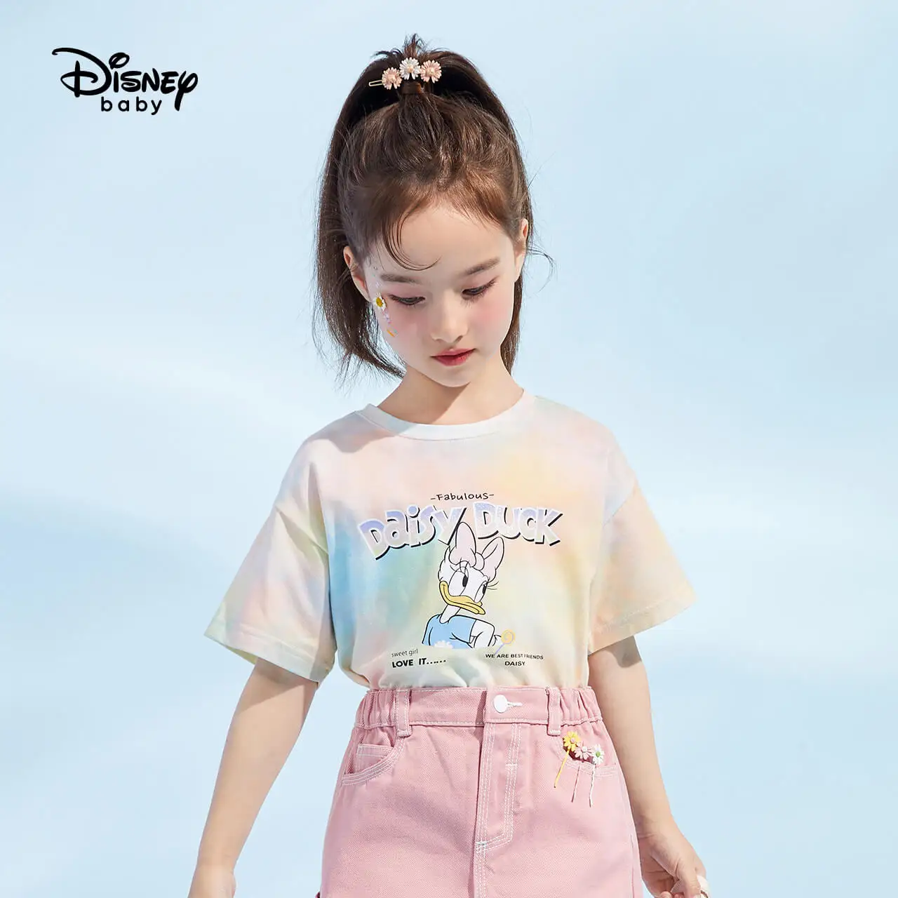 

Disney Fashion Short Sleeve T-shirt 2021 Summer Children Daisy Cartoon Comfortable Top