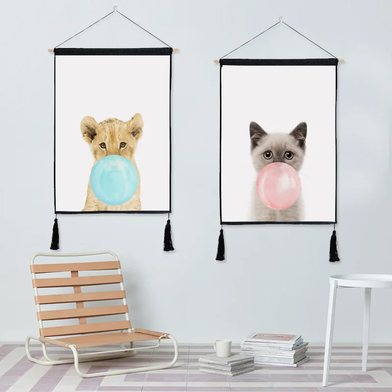 Гобелены с фламинго единорог настенная ткань мультфильм Фотофон кисточкой для