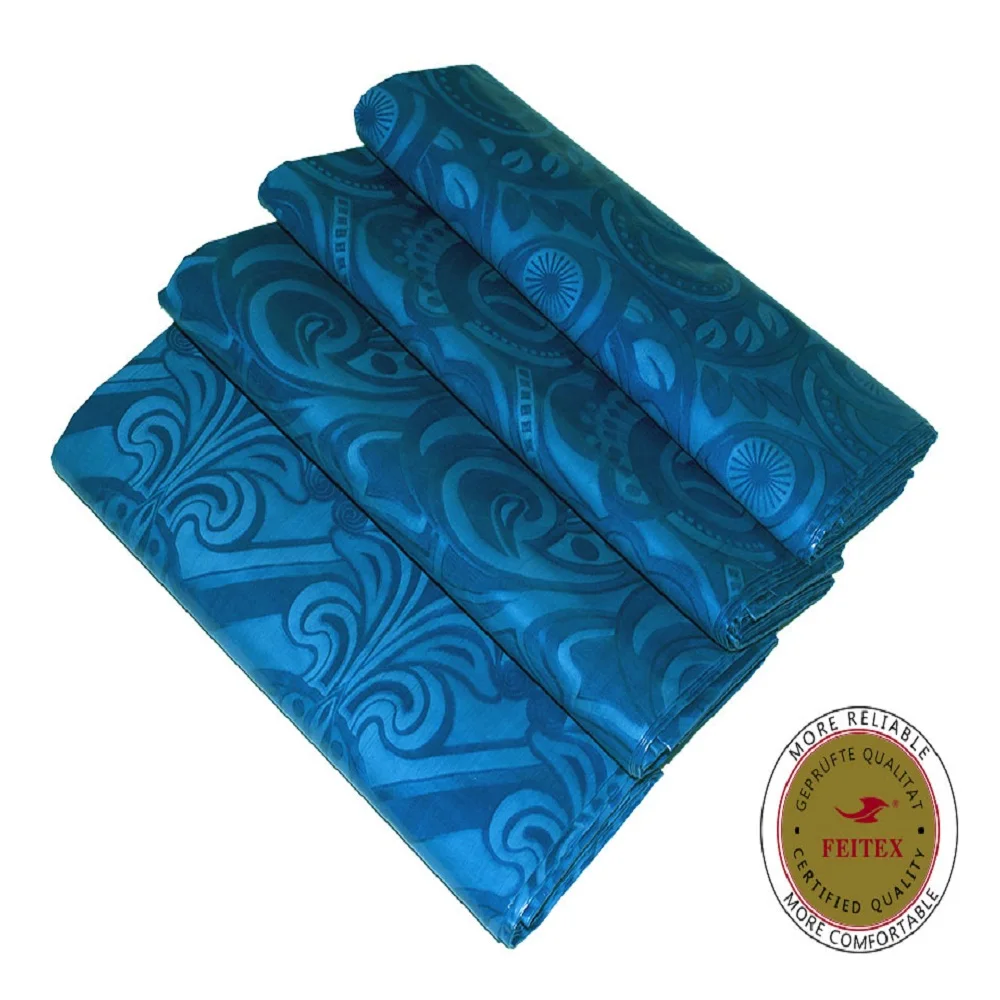 Feitex Ghalila Bazin Riche Австрия Хлопок Ткань 5 ярдов хорошее качество жаккард морская