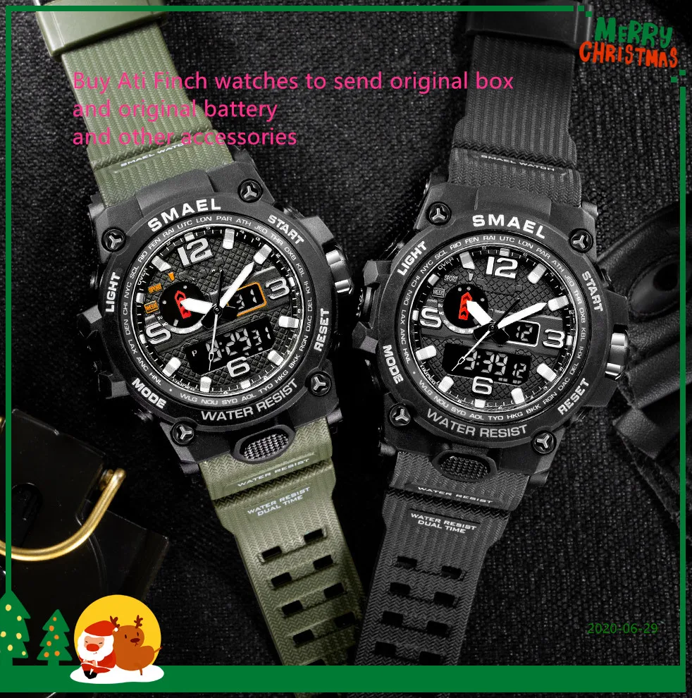 

2020 explosion models men's multi-function calendar alarm clock luminous moisture-proof watch outdoor climbing electronic fashio