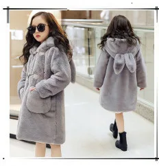 30 degrees Children Baby girl clothing Winter Thicken Parka Kids Faux Fur Hooded Coat Plus velvet Jackets clothes snowsuit