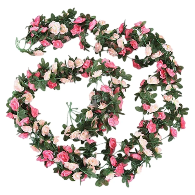 

2 шт Искусственный цветок розы цветочные искусственные лоза подвесная гирлянда вечерние Свадебный декор
