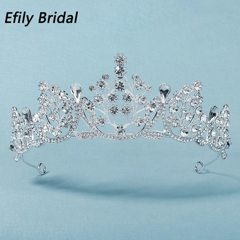 

Efily Bridal Wedding Rhinestone Tiaras and Crowns for Women Hair Accessories Crystal Hair Jewelry Bridesmaid Headpiece Gift