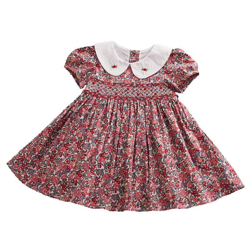 2020 Summer New Girls Dresses Printed Childrens Princess Dress Sweet and Cute Lapel Kids Girl Birthday Christmas Dress