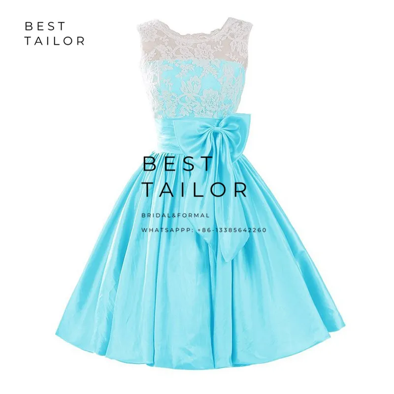 Коктейльные платья для особых случаев винтажные атласные Короткие с бантом