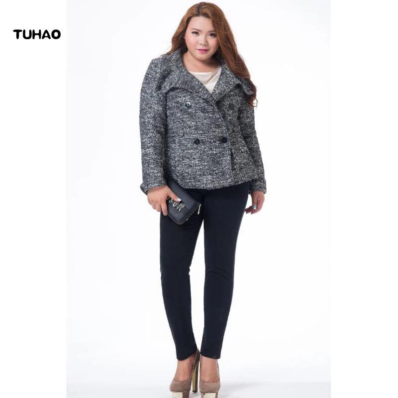 Женские узкие джинсы TUHAO черные повседневные размера плюс на осень и зиму 5XL 6XL