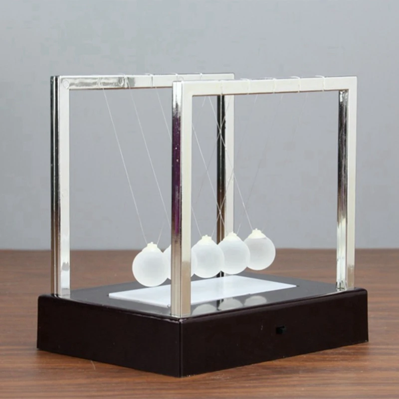 1 Pcs Newtons Cradle LED Light Up Kinetic Energy Home Office Science Toys &amp Glass Flower Vase with Metal Stand | Дом и сад