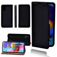 for samsung a51 case magnetic leather pu with card pocket anti knock flip wallet dirt resistant mobile phone case
