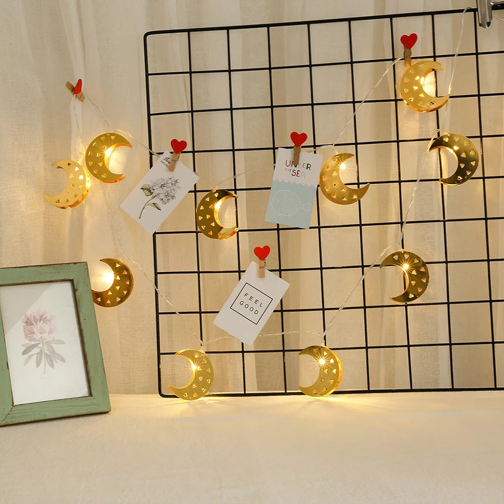 

10 LED Golden Ramadan Lamp Islamic Muslim Light String Hanging Arab Festival Party Garland Ramadan Arab Festival Decoration
