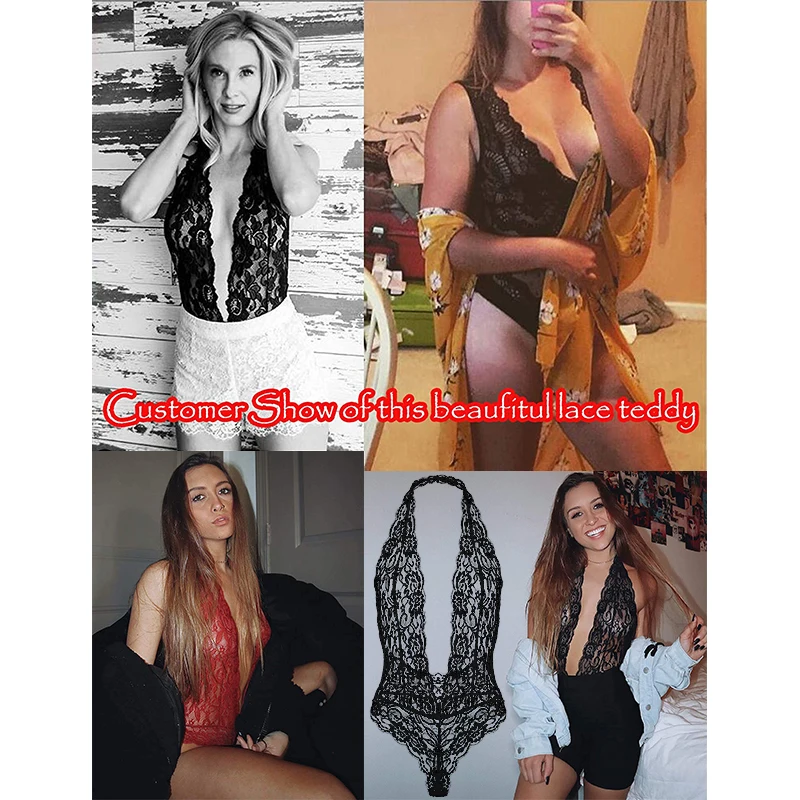 Женское сексуальное боди с открытой спиной прозрачное лямкой на шее