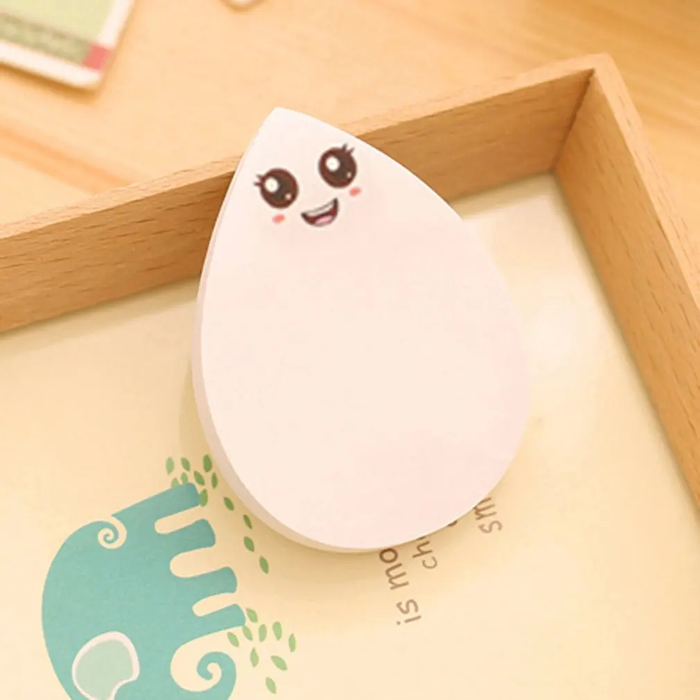 DC008 Lovely Water-drop Shape Sticky Notes Kawaii School Supplies Smile Post-it Note Stickers Paper Office Stationery | Канцтовары для