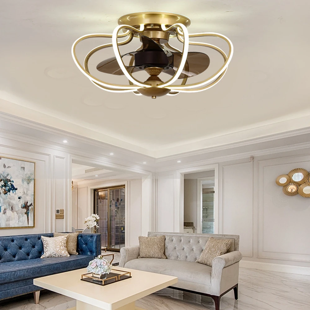 

66cm Modern Simple Light smart LED ceiling fan lamp with remote control Nordic Frequency Conversion Living Room Fans Lights Home