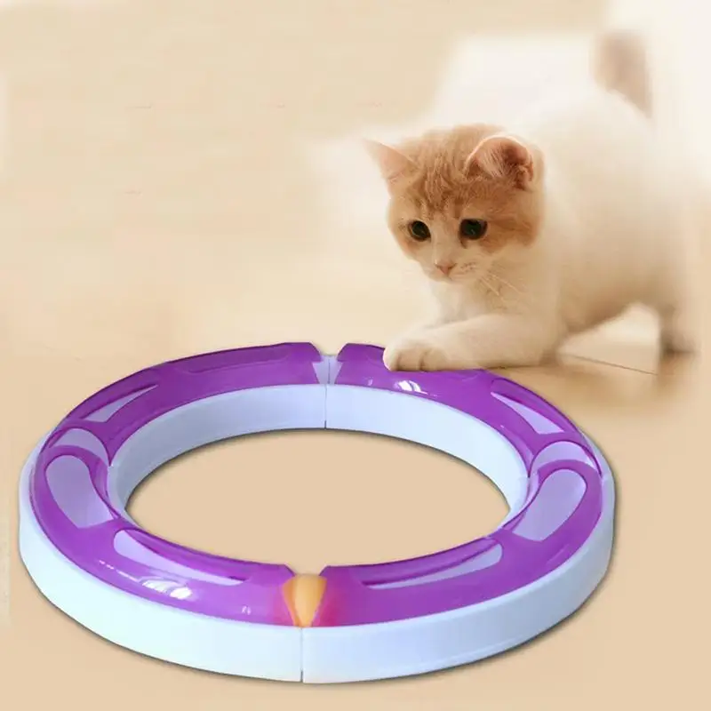 1Pc Removable Circular Turbo Tracks Turntable Disk Interactive Cats Toys Hide Seek Ball for Fun Puzzle Training Pet Cat Supplies | Дом и сад
