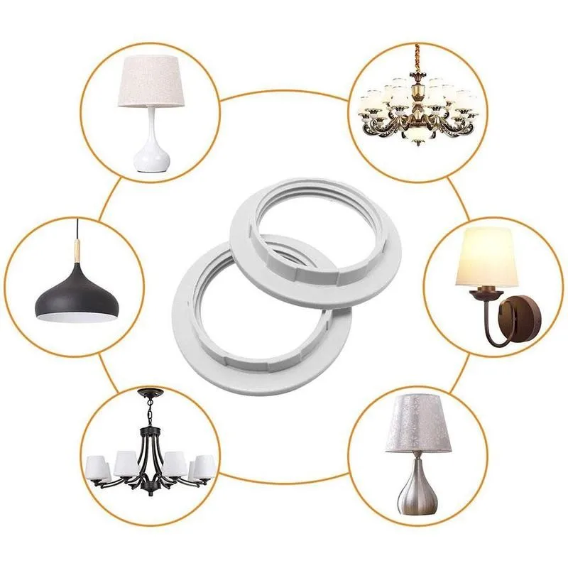 

E27/E14 Lampshade Ring Adapter Black/White Light Shade Holder Adaptor Home Accessories Bulb Collar Shade Lamp Ring K6E9