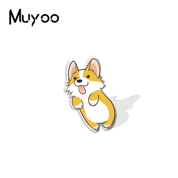 Булавки для одежды из эпоксидной смолы ручной работы с забавным щенком корги