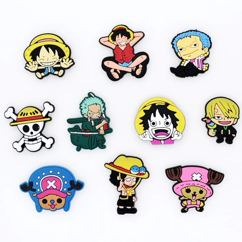 1 шт. подвески для обуви из ПВХ аксессуары Луффи мультяшное украшение croc jibz