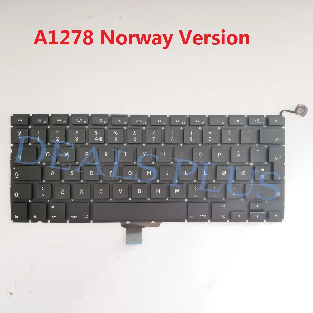 Протестированная новая клавиатура A1278 Norway для Macbook Pro 13 &quotA1278 норвежская