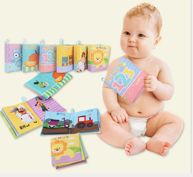 Мягкий чехол книжка головоломка раннее образование зуб Лента Детские Тканевые