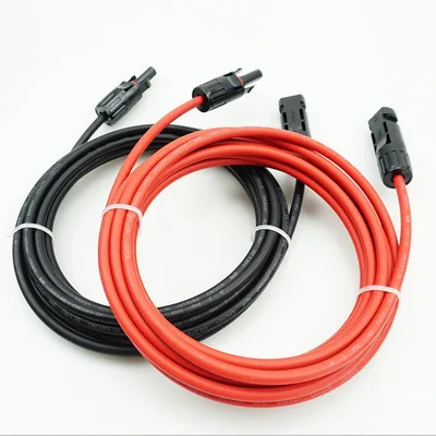 Кабель для солнечной панели 12AWG Удлинительный PV кабель на батарее черный и