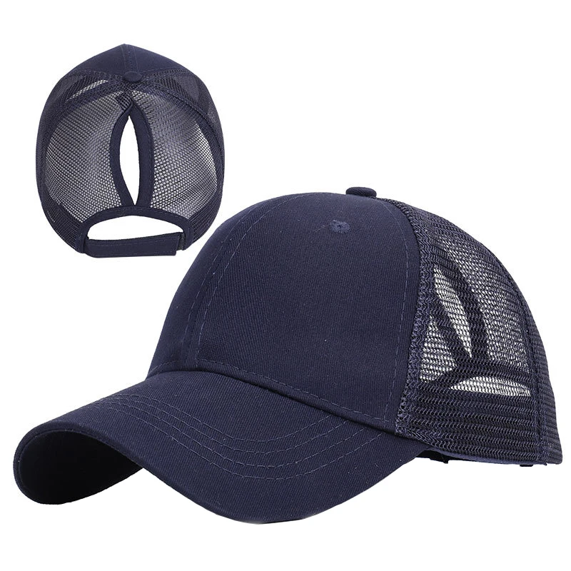 Женская хлопковая однотонная бейсболка для конского хвоста Повседневная