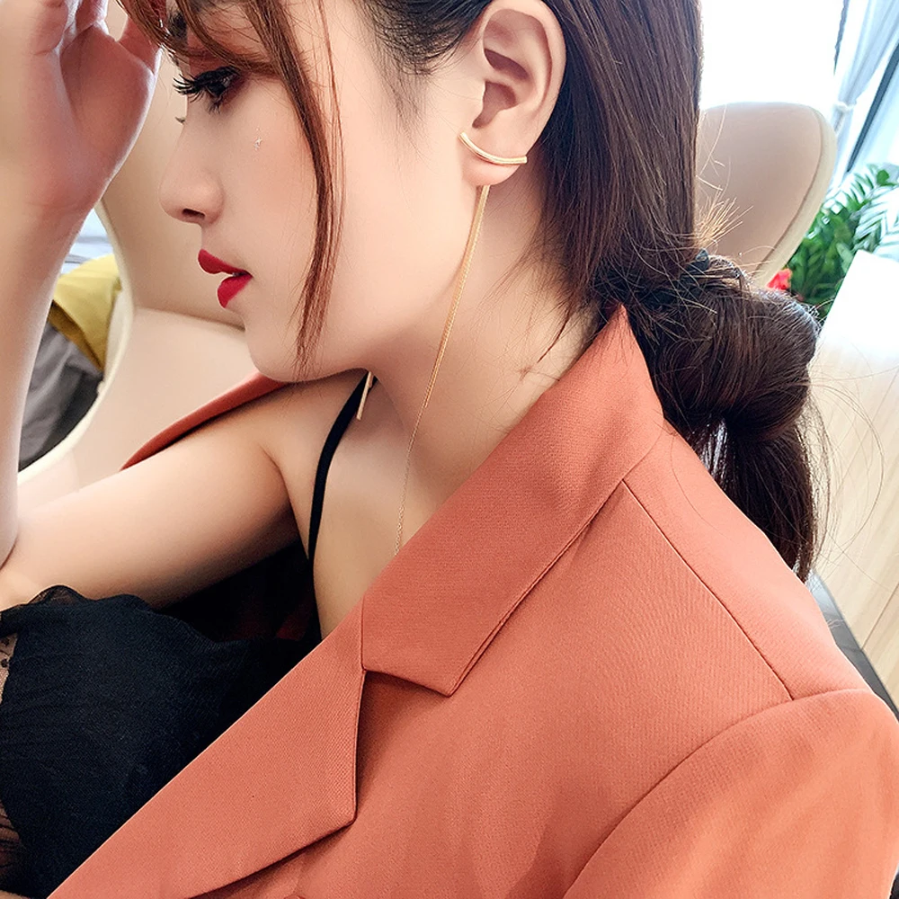 

In 2021, South Korea's Temperament, Ms Contracted Earrings, Long Tassels Elegant Jewelry Gifts