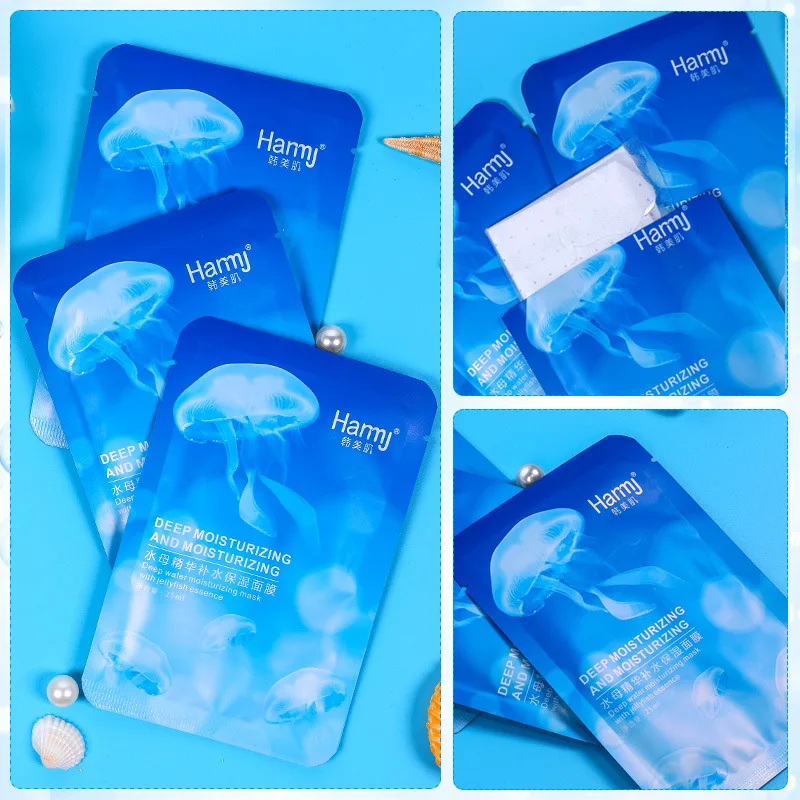 

1pcs Jellyfish Hydrating Mask Shrink Pores Compact Moisturizing Silk Mask Oil-control Anti-Aging Depth Replenishment Whitening