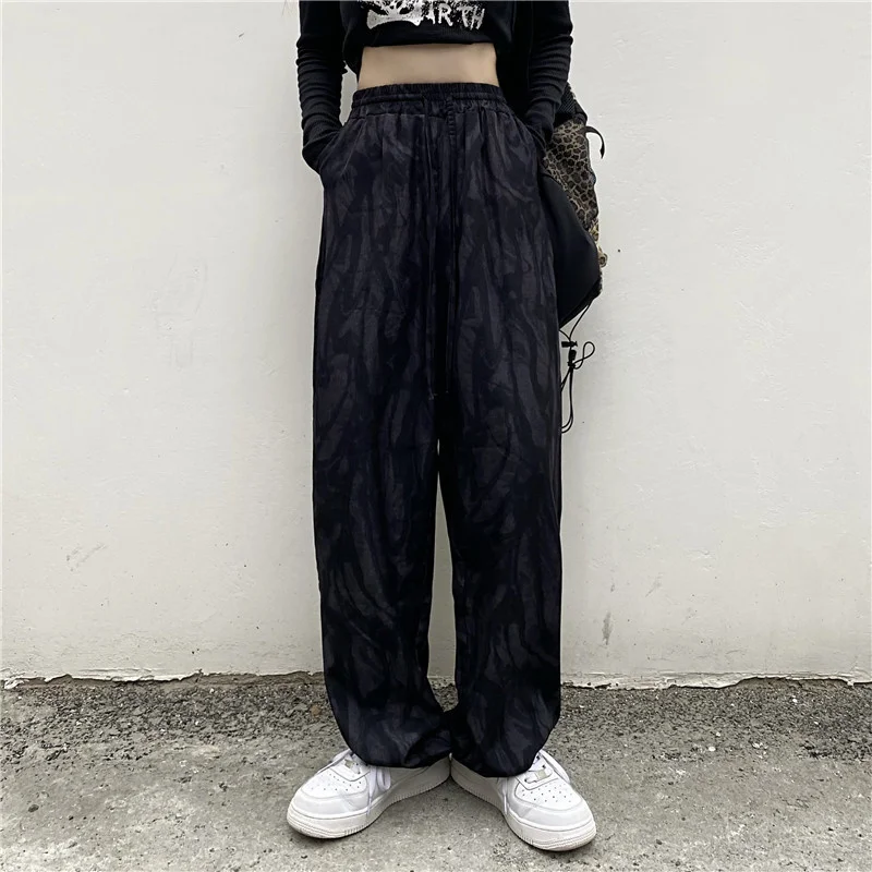 

Осень 2021, женские брюки в стиле Харадзюку, широкие брюки с высокой талией