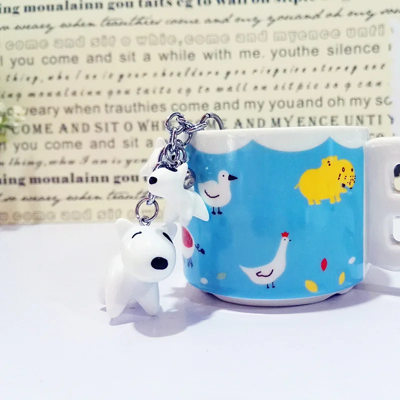 Брелок для ключей в виде собаки Симпатичный 3d кожаный эмалированный модный