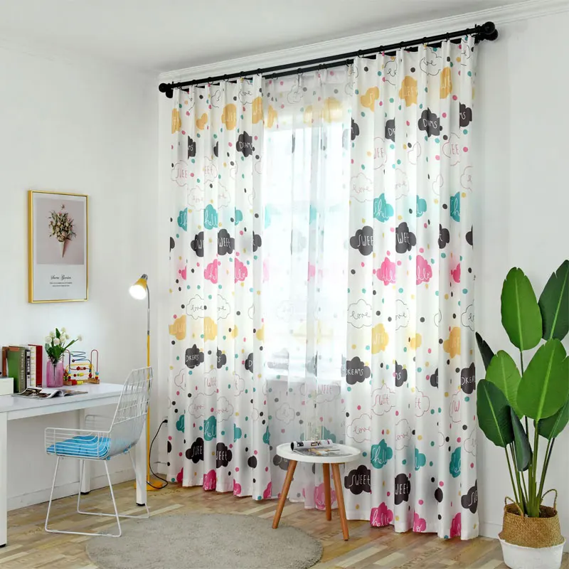 Детские занавески для спальни с рисунком облака в детскую комнату 2