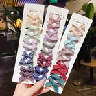 10 шт.партия платье для маленьких девочек заколки для волос в клетку, в горошек, красивая детская одежда BB заколки красочные Луки Детские шпильки для волос, аксессуары для волос, младенцы