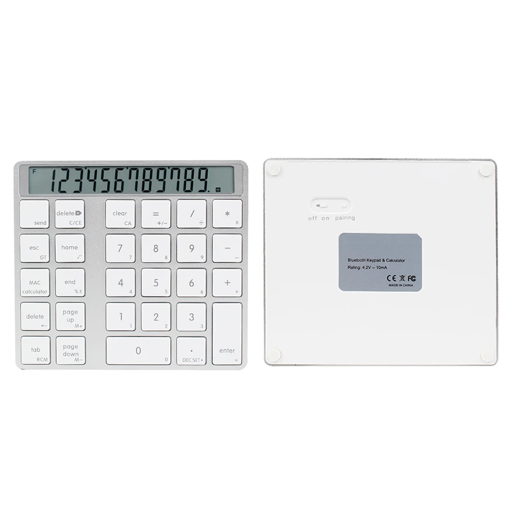

Mini Numeric Keypad Portable Wireless Bluetooth For Laptop Calculator Computer Magic LCD Display Rechargeable 2 In 1 28keys