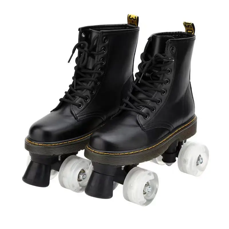 Autumn and winter Warm Roller Skates Woman Man Kids Double Row Martin boots Rollers 4 Wheels Flash Patines Sliding Quad Sneakers