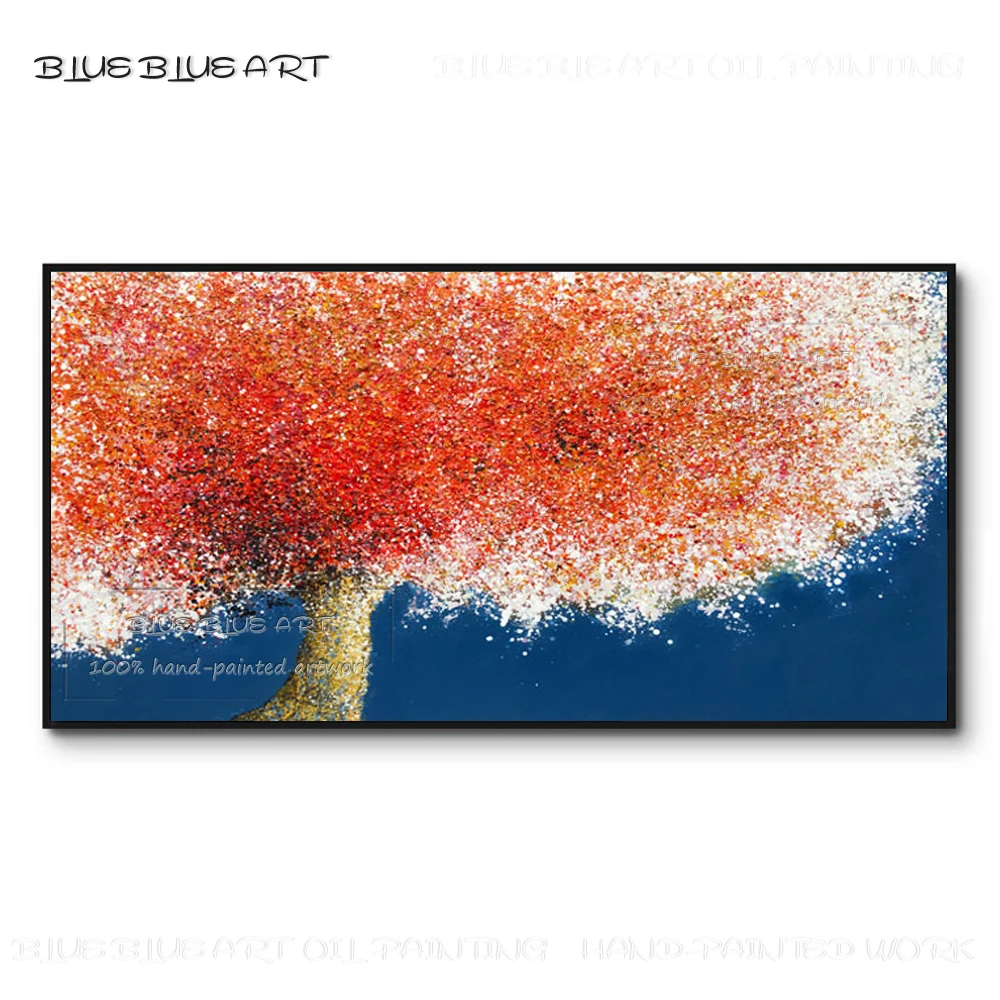 Модное настенное Искусство Ручная роспись высокое качество красные и розовые