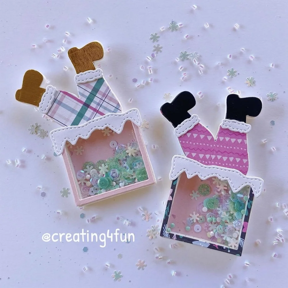 

KSCRAFT Santa in Chimney Shaker Metal Cutting Dies Stencils for DIY Scrapbooking Decorative Embossing DIY Paper Cards