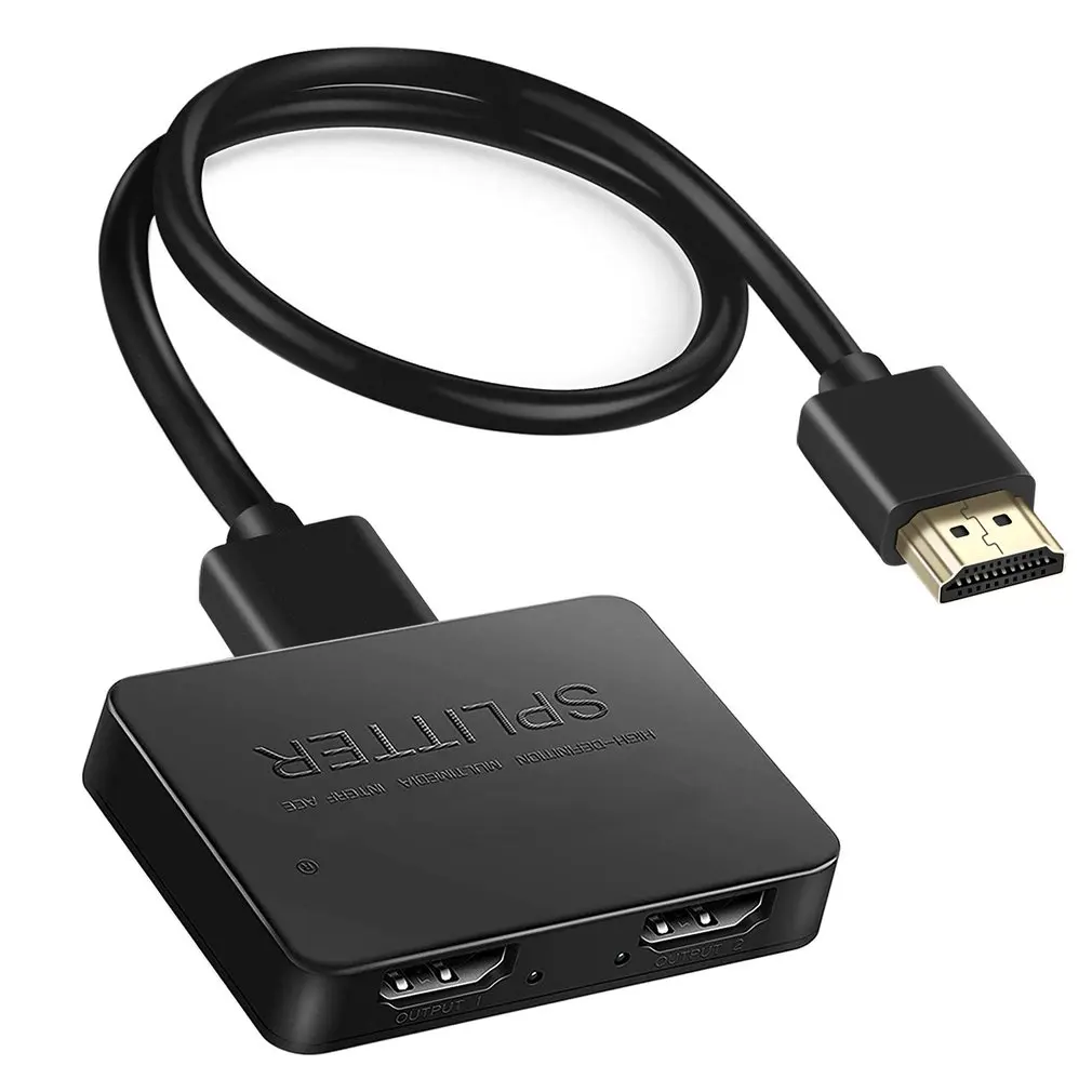 

Сплиттер портативный с двойным дисплеем HDMI-совместимый 4k30hz дистрибьютор 1 вход 2 тонкая работа хорошая производительность