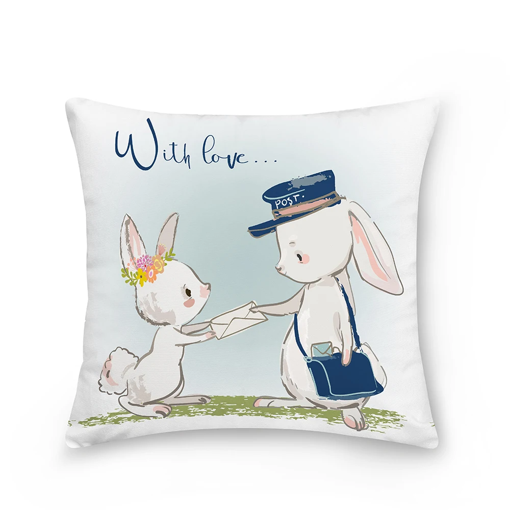 Пасхальный декоративный чехол для подушки Кролик принт полиэфир дивана - купить