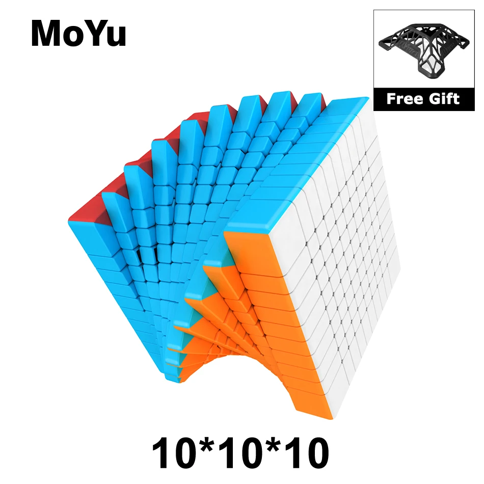 MOYU Meilong Stickerless 10*10*10 магические кубики профессиональная скоростная головоломка