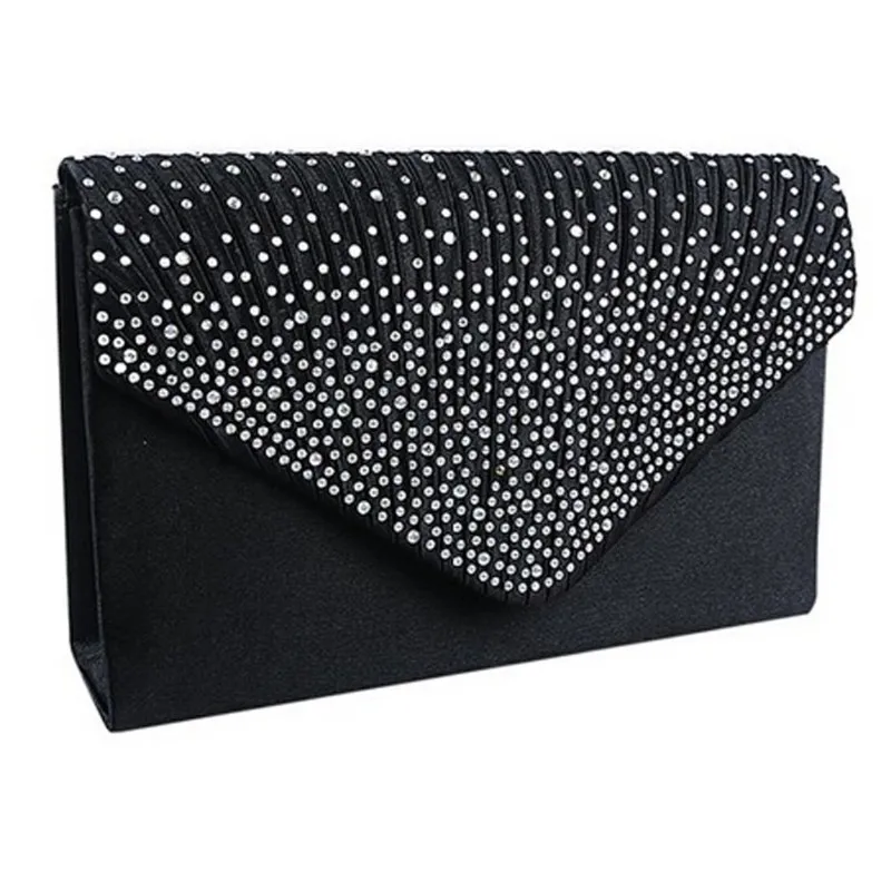 

Ladies Large Evening Satin Bridal Diamante Ladies Clutch Bag Party Prom Envelope Shoulder Crossbody Bags Bolsa Feminina#50