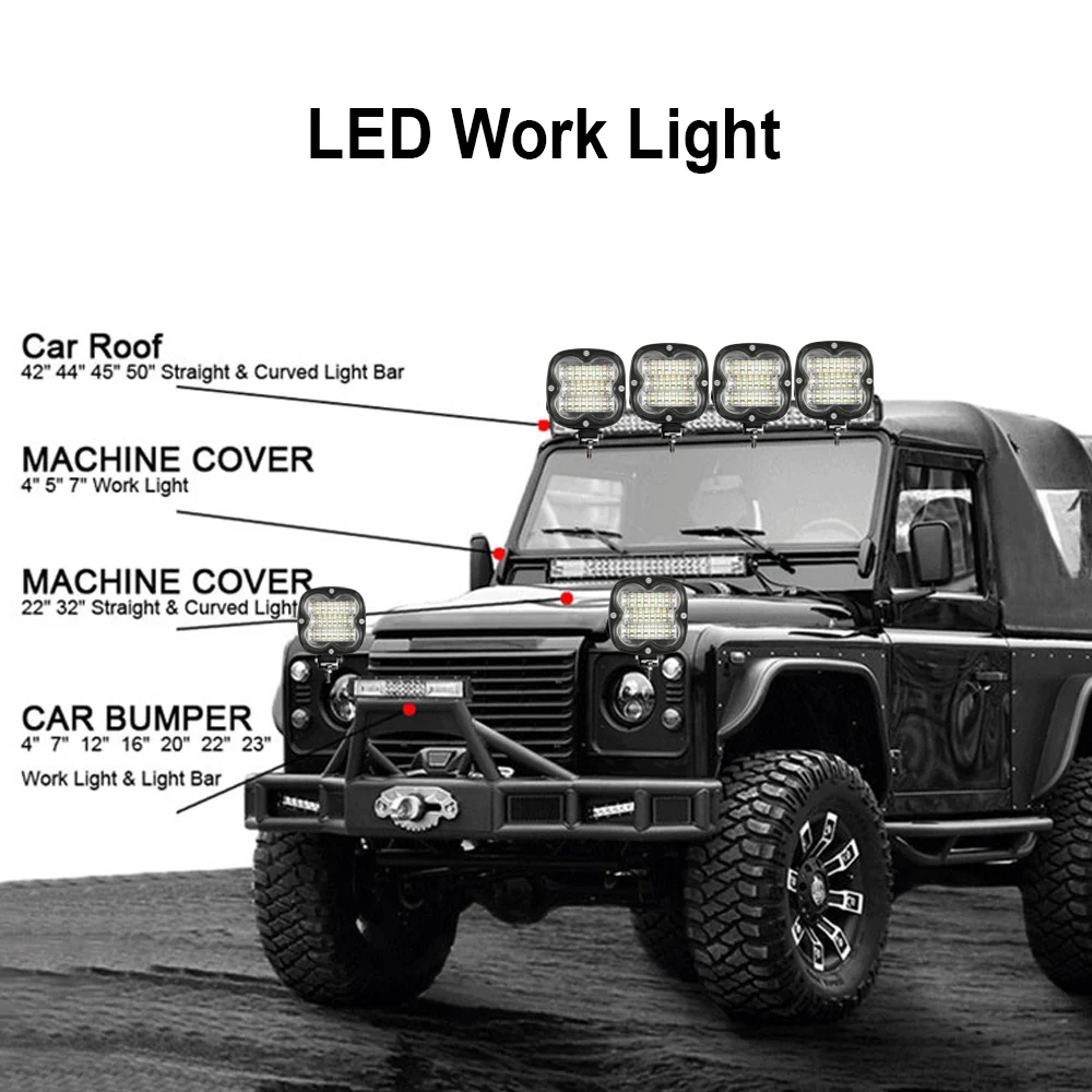 18LED рабочий светильник автомобильный Светодиодный точечный квадратный