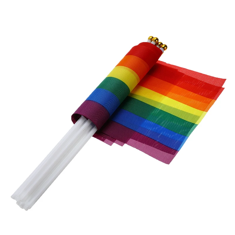 Радужный ручной Развевающийся Флаг для гей прайда и лесбиянок баннер &quotМир&quot